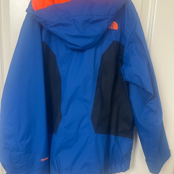 The North Face Kids Vibrant Blue and Neon Orange Raincoat - Picture 3 of 4